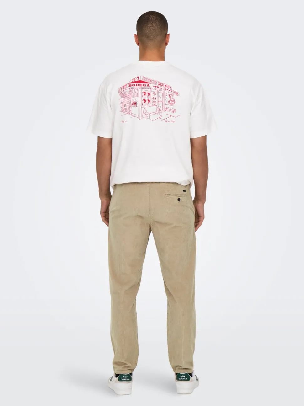 ONSLINUS Manchesterbyxor med tapered fit