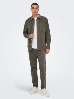 ONSLINUS Manchesterbyxor med tapered fit