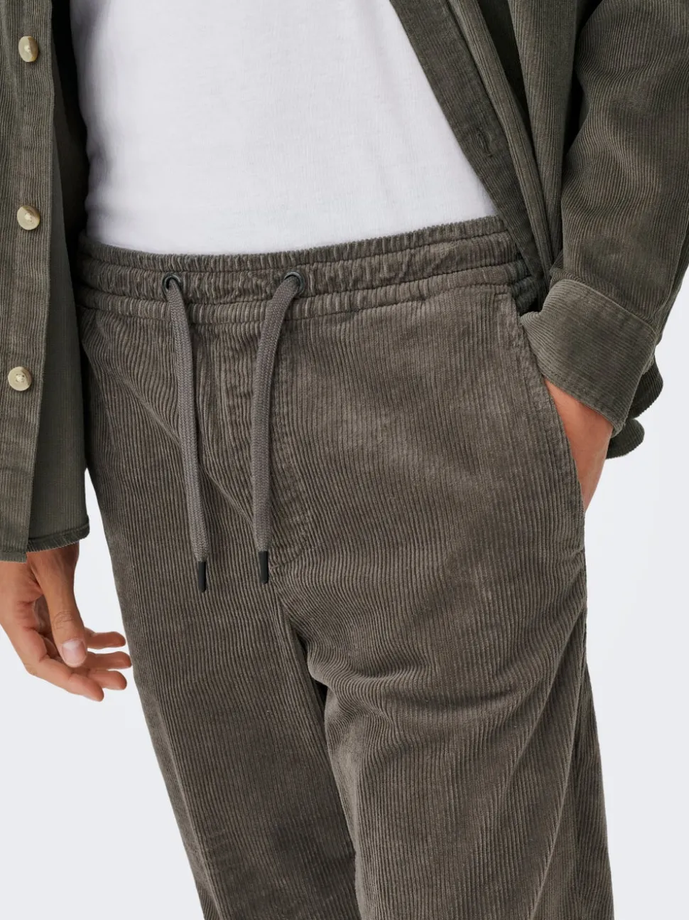 ONSLINUS Manchesterbyxor med tapered fit