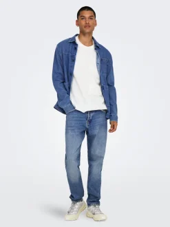 ONSYOKE Medelhög midja Cropped Fit Jeans