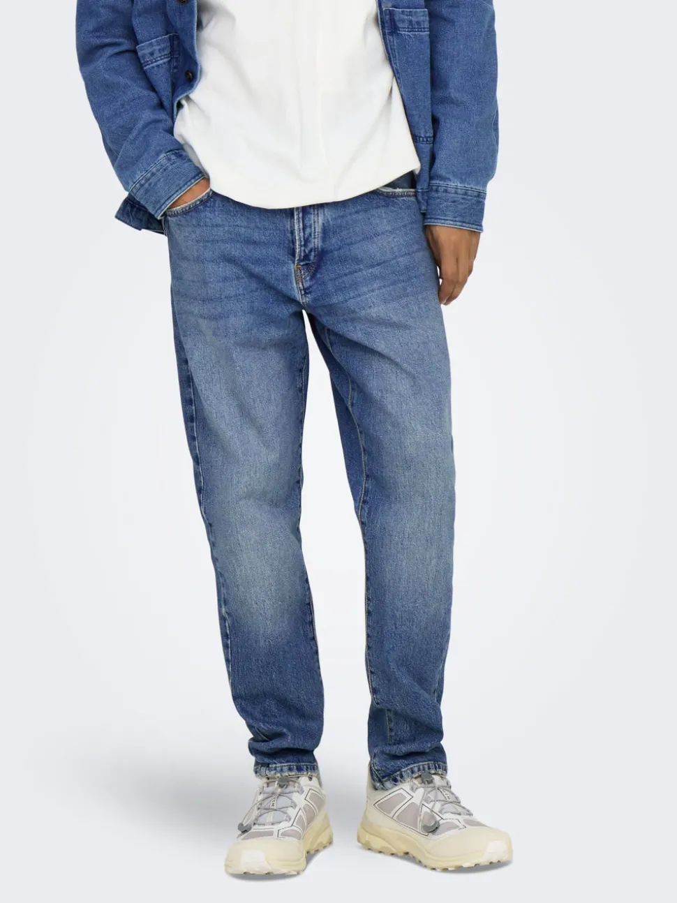 ONSYOKE Medelhög midja Cropped Fit Jeans